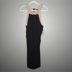 Cache beaded formal mini dress